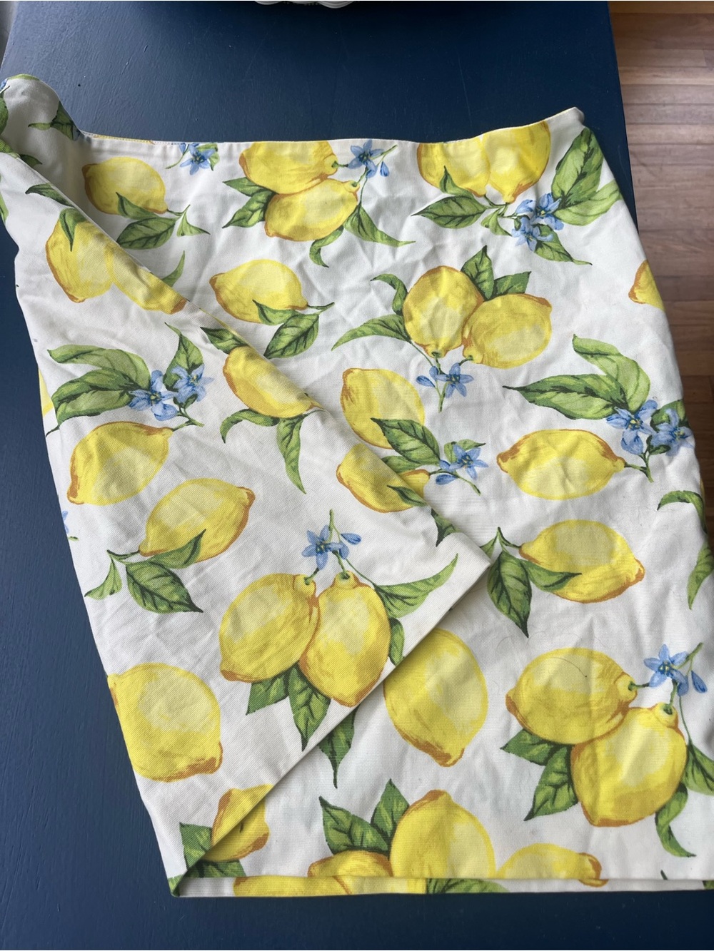 Talbots Petite Lemon Print Skirt - White, Yellow & Green